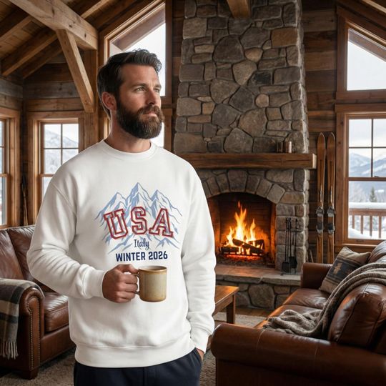 Discover USA Winter Sports 2026 Sweatshirt, Italy Winter Sports Crewneck