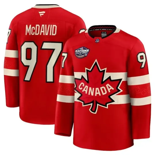 Discover Men's Canada 2025 4 Nations Face-Off Premium Connor McDavid Jersey - 44