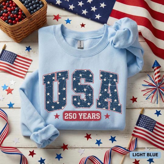 Discover Retro Usa 250 Sweatshirt, Independence Day Sweater, Celebrate 250th Anniversary Hoodie, Usa 250 Sweatshirt, 4th of July Patriotic Gift