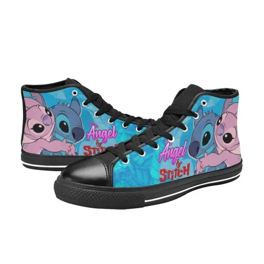 Stitch And Angel High Top Shoes Sneakers