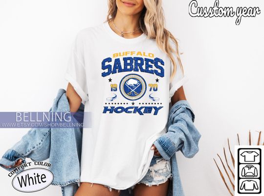 Discover Buffalo Sabres Vintage Hockey T-shirt, Retro Buffalo Ice Hockey Tee, Sabres Fan Shirt, Classic Hockey Look