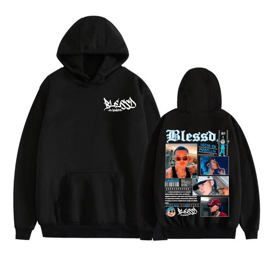 Discover Rapper Blessd Music Album 2025 Tour Hoodies Men's Clothing Fashion Hip Hop Punk Sweatshirt High Quality Comfort Hoodie Pullovers