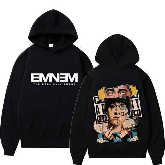 Rapper Eminem The Slim Shady Lp Tour Album New Hoodie Mens Y2K Vintage Harajuku Sweatshirt Hip Hop Gothic Long Sleeve Hoody