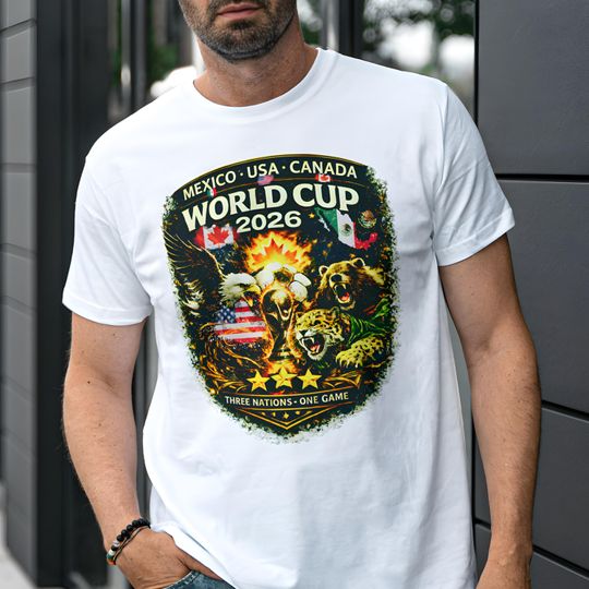 World Cup 2026 T-Shirt : Three Nations, One Game | USA, Mexico, Canada