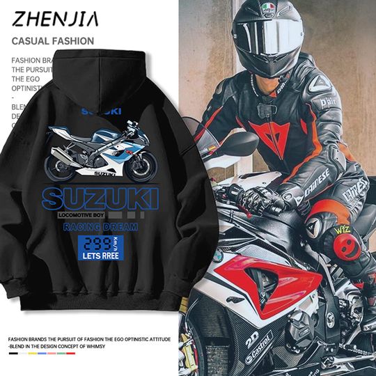 Discover Suzuki Suzuki motorcycle men's hooded sweatshirt new motorcycle enthusiasts clothes autumn and winter street high-quality tops
