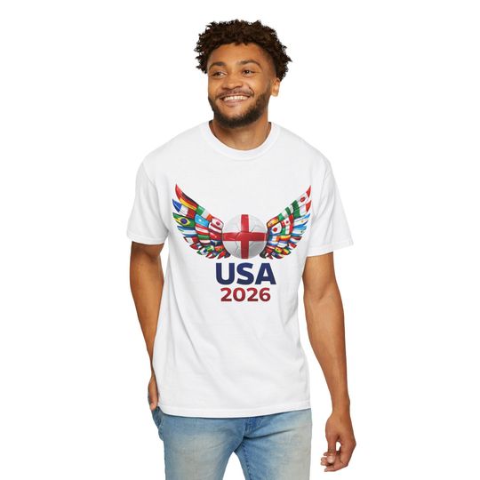 World Cup 2026 T-Shirt | Flag Wings Soccer Ball Tee