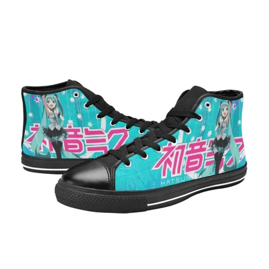 Discover Hatsune Miku Sneakers Custom High Top Canvas Casual Shoes Men's