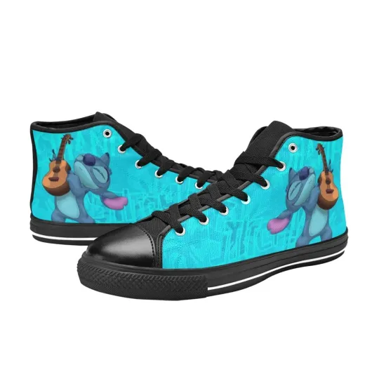 Discover Stitch Ohana Sneakers Custom High Top Casual Canvas Shoes Men's
