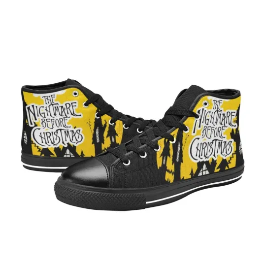 Discover The Nightmare Before Christmas Sneakers Mens Custom High Top Canvas Casual Shoes