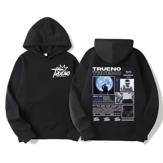 Discover Rapper Trueno Pattern Hoodie Men's Hip Hop Fashion Retro Sportswear Men's and Women's Harajuku Cool Casual Hoodie Street Wear