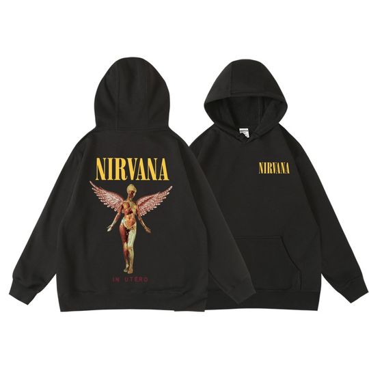 Hot Kurt Cobain Nirvana Printed Hooded Sweatshirt Pullover Hoodie 2026 Autumn Winter High-end Luxury Is for Both Men and Women