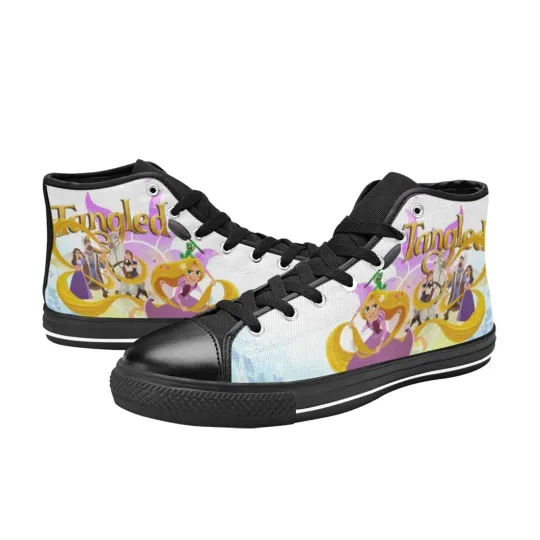 Discover Tangled Sneakers Custom High Top Canvas Casual Shoes Men's