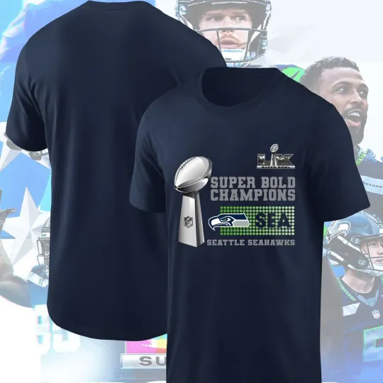 Discover Super Football LX Champions 2026 Seahawks T-Shirt, Seattle Football Champion Tee