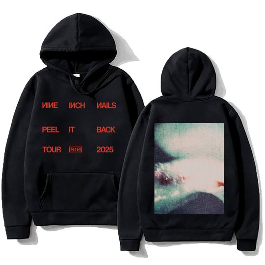 Discover Rock Band Nine Inch Nails Sweatshirts Peel It Back Tour 2025 Hoodie Hip Hop Unisex Streetwear T Shirt Men Women Clothes Pullover