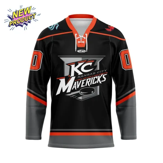 Kansaas City Mavericks 2025/26 Black Alternate Lace Hockey Shirt