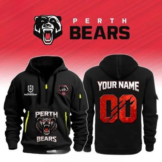 Discover Perth Bears New Design 2026 Custom Quarter Zip Hoodie Multicolor