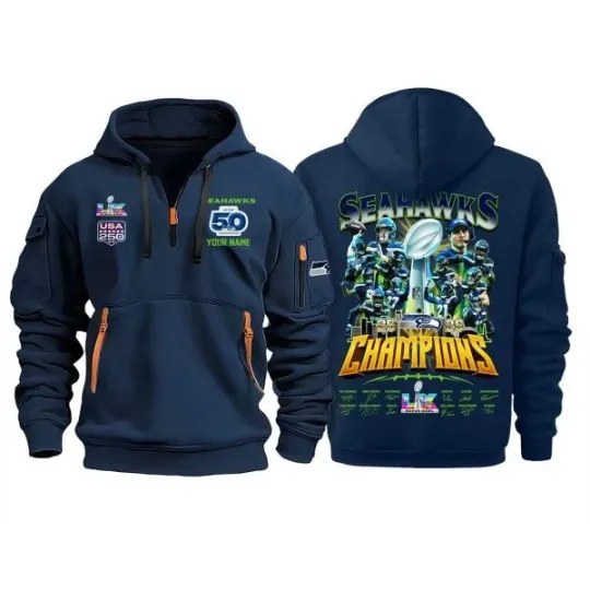 Discover Seahawkss Champions  Quarter Zip Hoodie