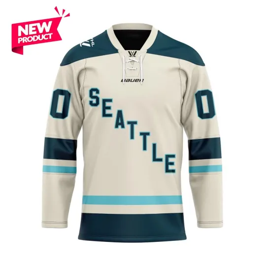 Discover Seatttle Personalized 2025/26 Away Lace Hockey Shirt Fan Gear