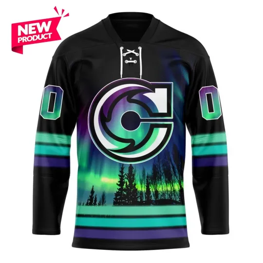 Cincinnaati Cyclones Special Design With Northern Lights Lace Hockey Shirt