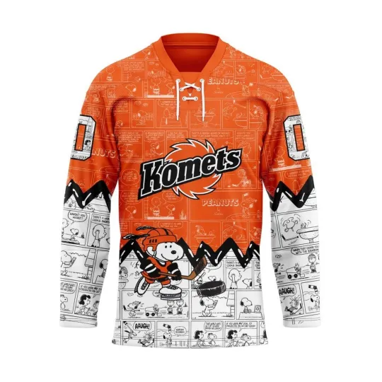 Discover Personalized Forrt Wayne Komets Special Peanuts Lace Hockey Shirt