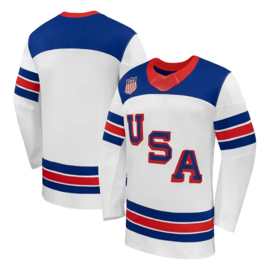 Discover Men's Blank White 2026 Away Replica Hockey Jersey