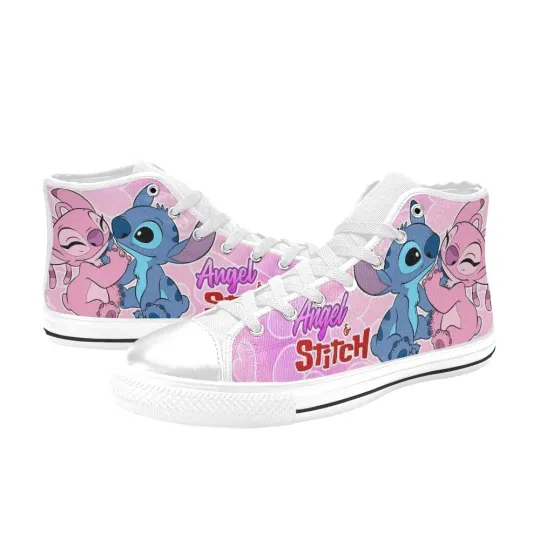 Stitch and Angel High Top Shoes Sneakers