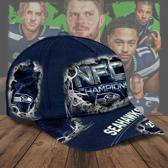 Discover Seahawkss 2026 N.F.C Champions Classic Cap, Gift For Fans