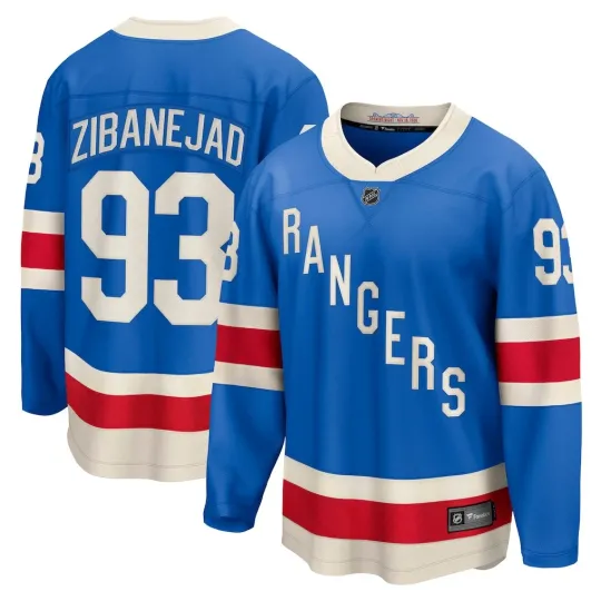New York Rangers Mika Zibanejad Fanatics Blue Centennial Breakaway NHL Jersey