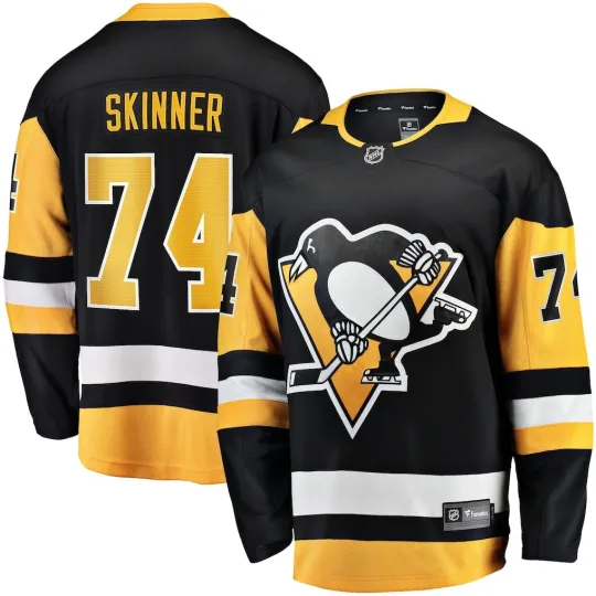 Discover Pittsburgh Penguins Stuart Skinner #74 Fanatics Black Home NHL Breakaway Jersey
