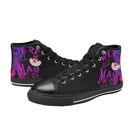 Cheshire Cat Alice In Wonderland High Top Shoes Sneakers