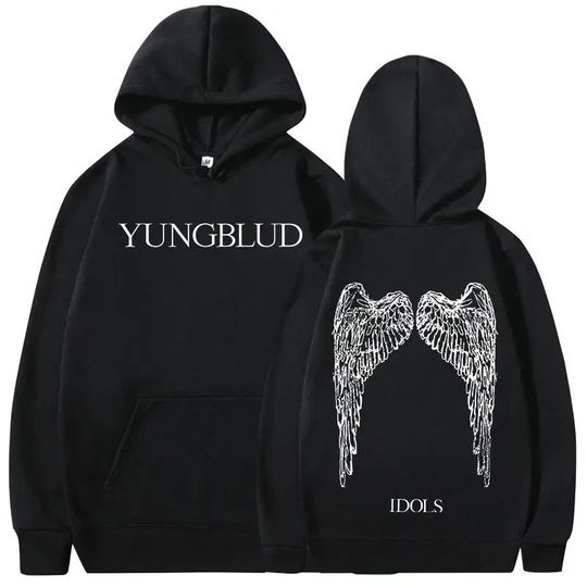 Discover Yungblud IDOLS Wings Album Tour Print Hoodie Unisex Retro Fashion Loose Hip Hop Streetwear Hooded Sweatshirt for Men Women