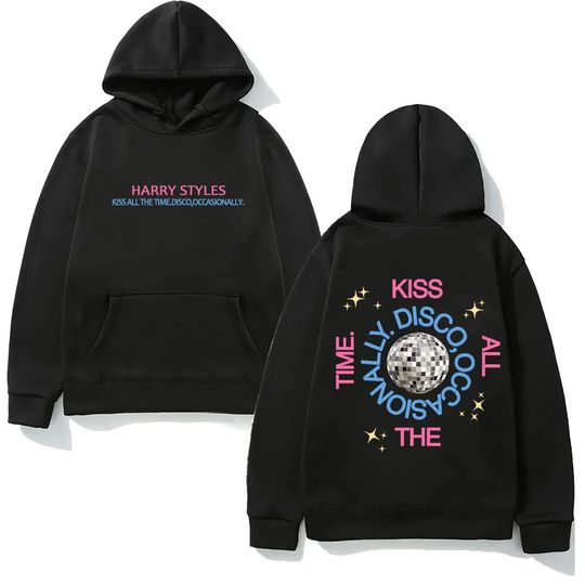 Discover 2026 New Style Harry Kiss All The Time Album Graphic Hoodie | Harajuku Classic Soft Punk Fleece Pullover Hoodie