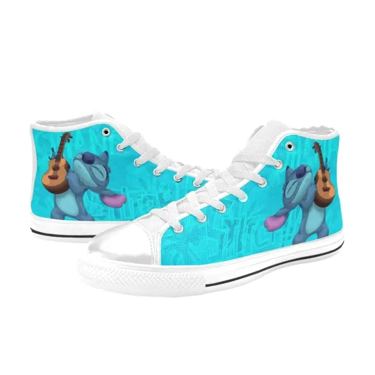 Discover Stitch Sneakers Men's Custom High Top Canvas Shoes