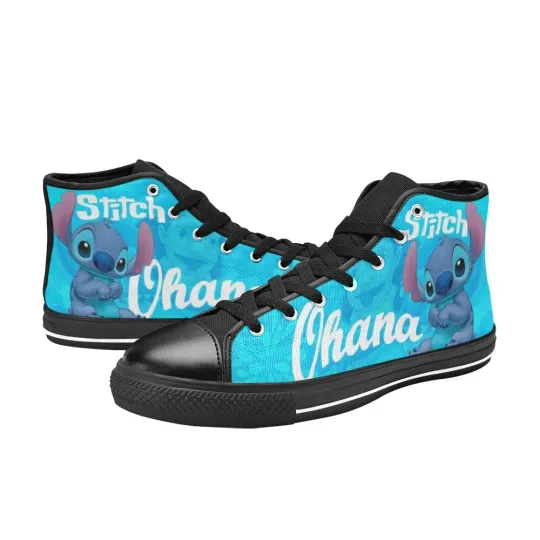 Discover Stitch Ohana Sneakers Mens Custom High Top Canvas Shoes