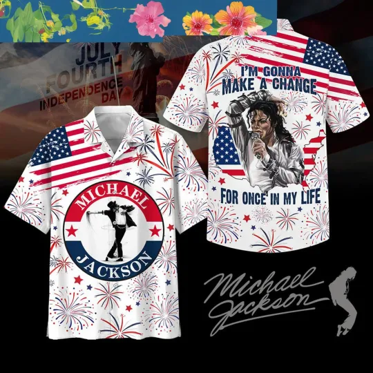 Michael Jackson Im Gonna Make A Change Hawaiian Shirt White
