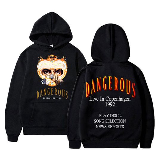 2025 King Of Pop Michael Jackson Dangerous World Tour Hoodie Men Women Classic Gothic Rock Sweatshirt Men's Vintage Oversized Ho