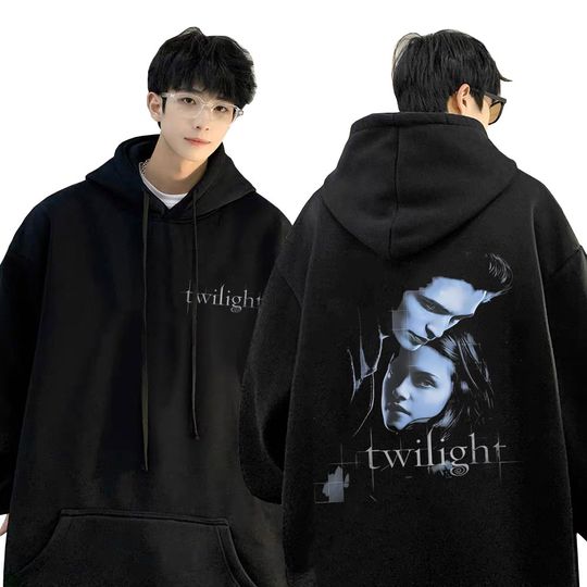 Discover Twilight Saga Vampire Robert Pattinson Edward Cullen and Bella Graphic Hoodie Men Women's Casual Vintage Oversized Sweatshirt