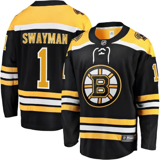 Boston Bruins Jeremy Swayman #1 Fanatics Branded Black Home Breakaway NHL Jersey