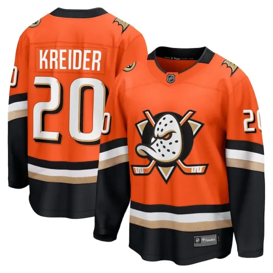 Anaheim Ducks Chris Kreider #20 Fanatics Orange Home Breakaway NHL Jersey