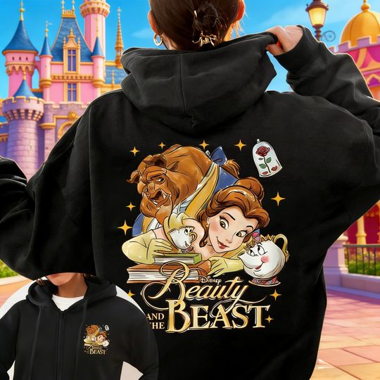 Discover 2026Autumn/winter Disney Beauty and The Beast Graphic Hoodie Men Fashion Outdoor Cotton Warm Sweatshirt Loose Casual Coat Unisex