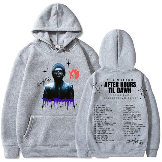 Discover Weeknds After Hours Til Dawh Tour 2025 Hoodie Harajuku Comfortable Unisex Vintage Pullover Top Man Woman Sweatshirt Fans Gift