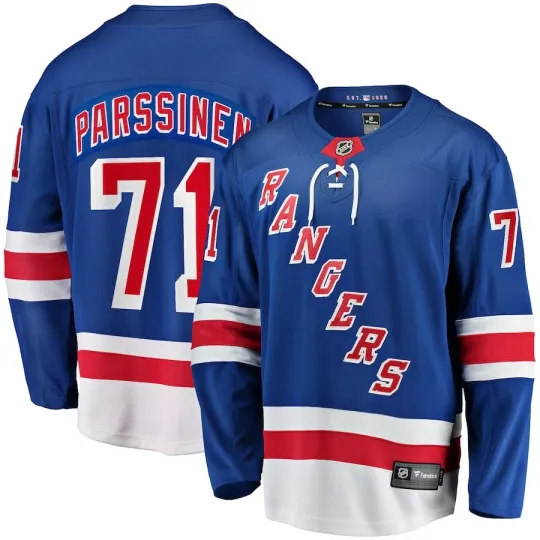 New York Rangers Juuso Parssinen #71 Fanatics Branded Blue Breakaway NHL Jersey