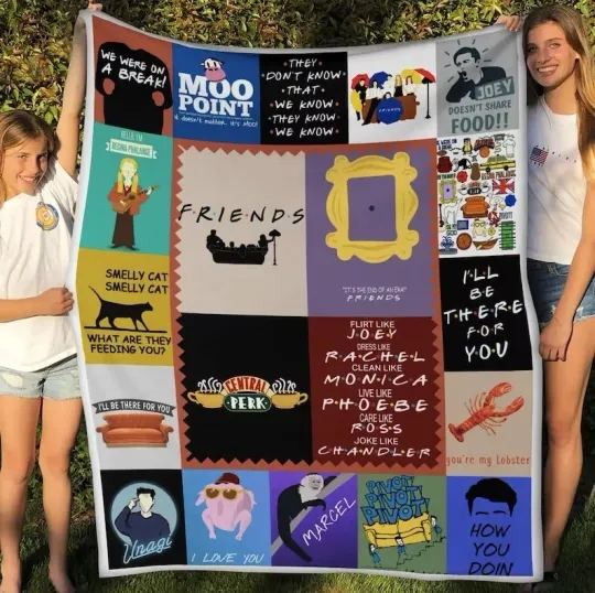 Friends TV Series Christmas Fleece Blanket