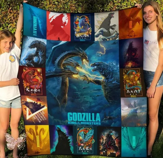 god zilla King of the Monsters Fleece Blanket