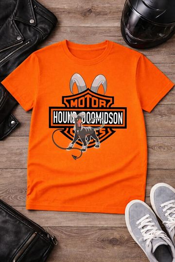 Discover Biker Dog Parody T-Shirt | Motorcycle Humor Tee | Hellhound Mashup Shirt | Unisex Graphic Tee