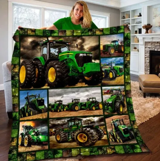 Discover Tractor Fleece Blanket
