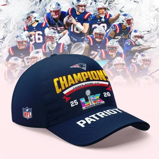 Discover Patriotss 2025-2026 A.F.C Champions Locker Room Cap, Gift For Fans