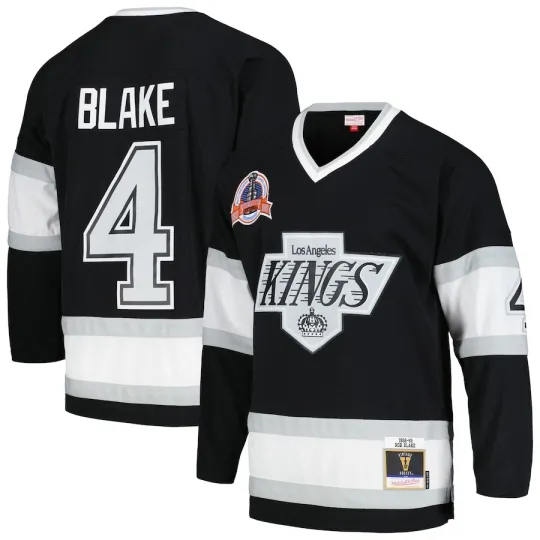 Discover Los Angeles Kings Rob Blake #4 Mitchell & Ness 1992/93 NHL Blue Line Jersey