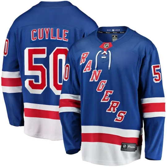 New York Rangers Will Cuylle #50 Fanatics Branded Blue Breakaway NHL Jersey
