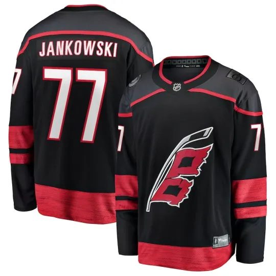 Discover Carolina Hurricanes Mark Jankowski #77 Fanatics Black Home Breakaway NHL Jersey